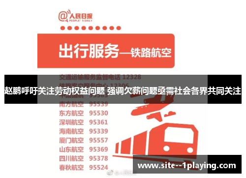 赵鹏呼吁关注劳动权益问题 强调欠薪问题亟需社会各界共同关注